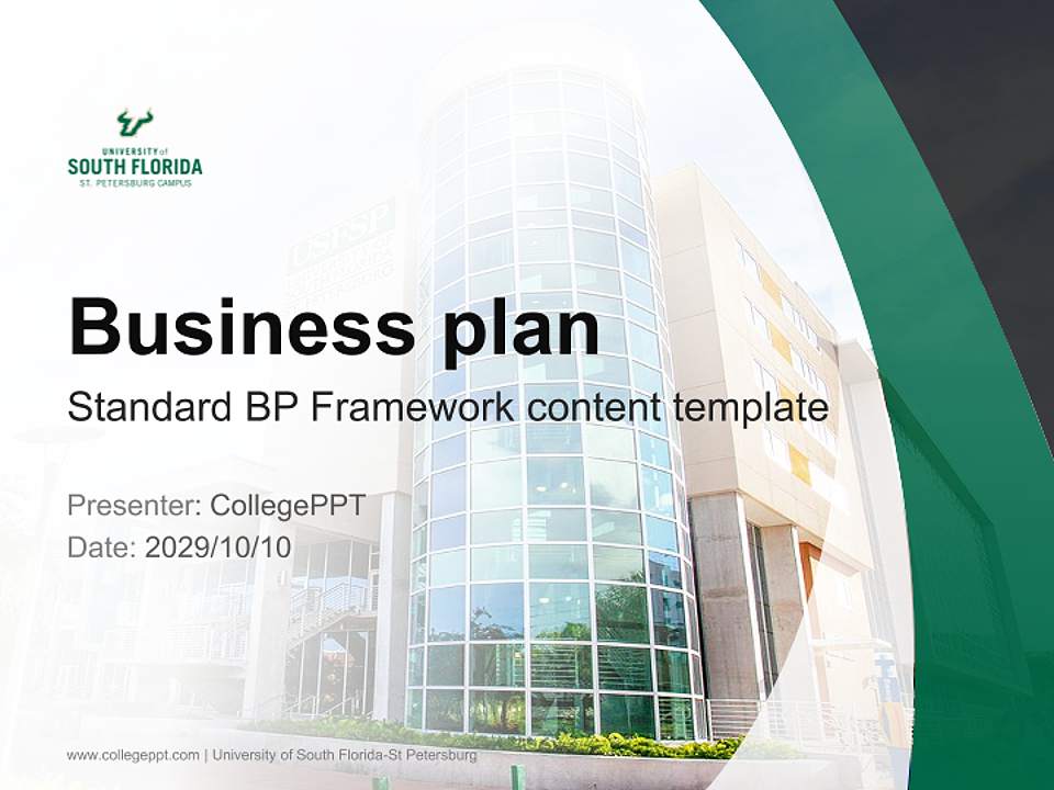 University of South Florida-St Petersburg Competition/Entrepreneurship Contest PPT Template4:3 ratio PPT effect preview image9