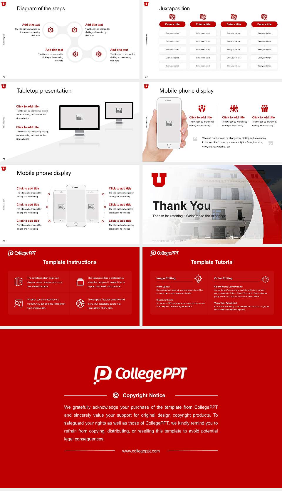 University of Utah Competition/Entrepreneurship Contest PPT Template16:9 ratio PPT effect preview image9