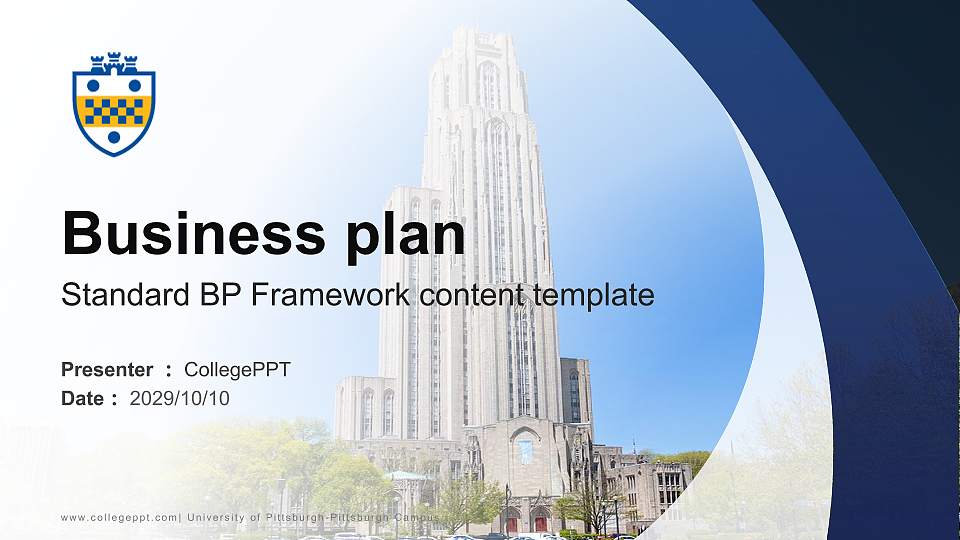 University of Pittsburgh-Pittsburgh Campus Competition/Entrepreneurship Contest PPT Template16:9 ratio PPT effect preview image