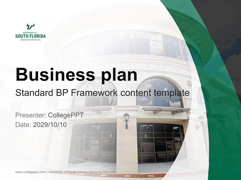 University of South Florida-Sarasota-Manatee Competition/Entrepreneurship Contest PPT Template4:3 ratio PPT effect preview image9