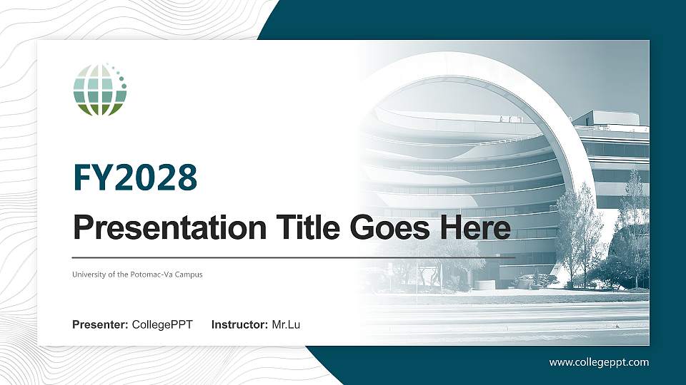 University of the Potomac-Va Campus Academic Presentation/Research Findings Report PPT Template16:9 ratio PPT effect preview image