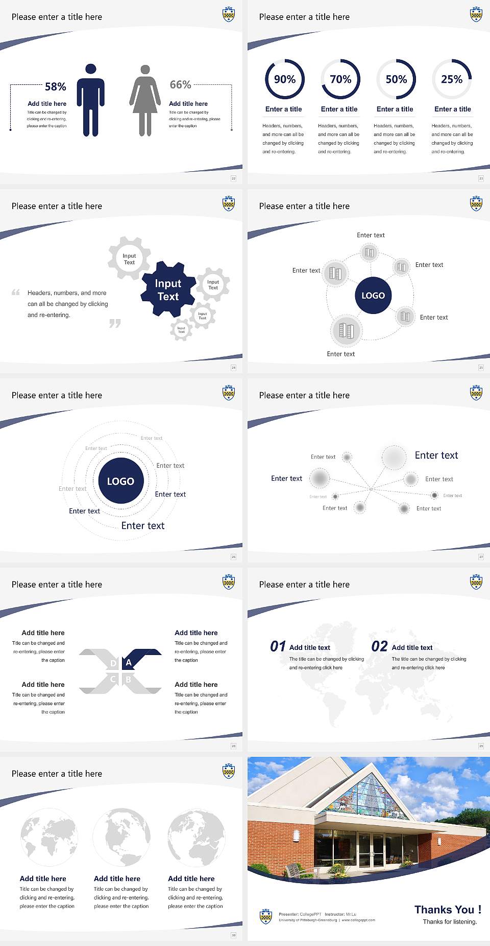 University of Pittsburgh-Greensburg Course/Courseware Creation PPT Template4:3 ratio PPT effect preview image4