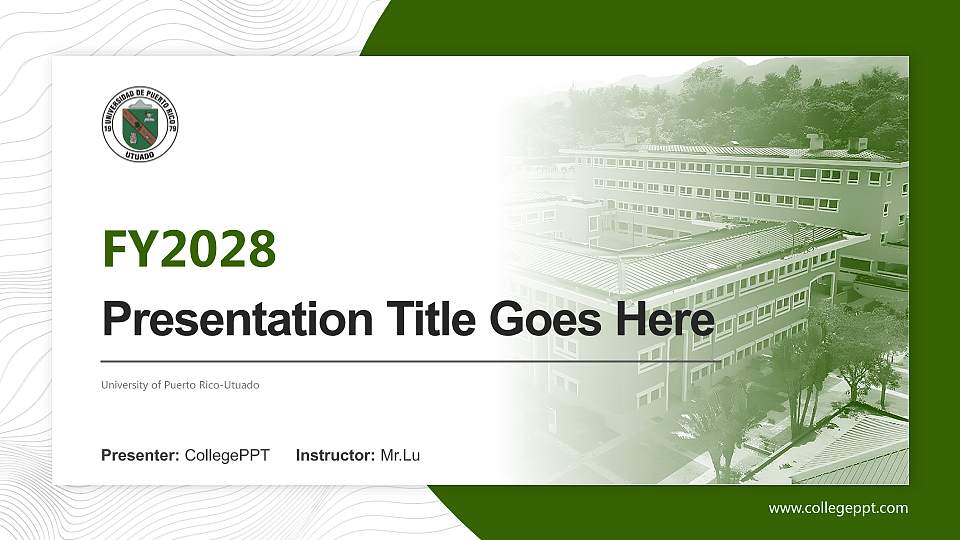 University of Puerto Rico-Utuado Academic Presentation/Research Findings Report PPT Template16:9 ratio PPT effect preview image