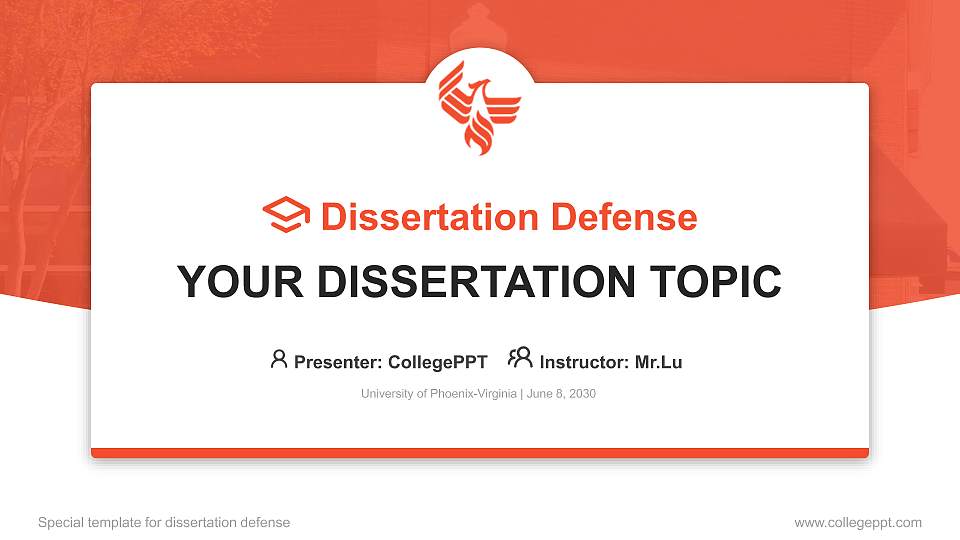 University of Phoenix-Virginia Graduation Thesis Defense PPT Template16:9 ratio PPT effect preview image