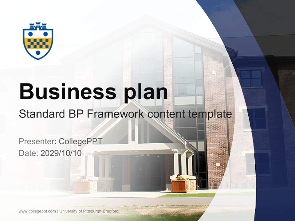 University of Pittsburgh-Bradford Competition/Entrepreneurship Contest PPT Template4:3 ratio PPT effect preview image9