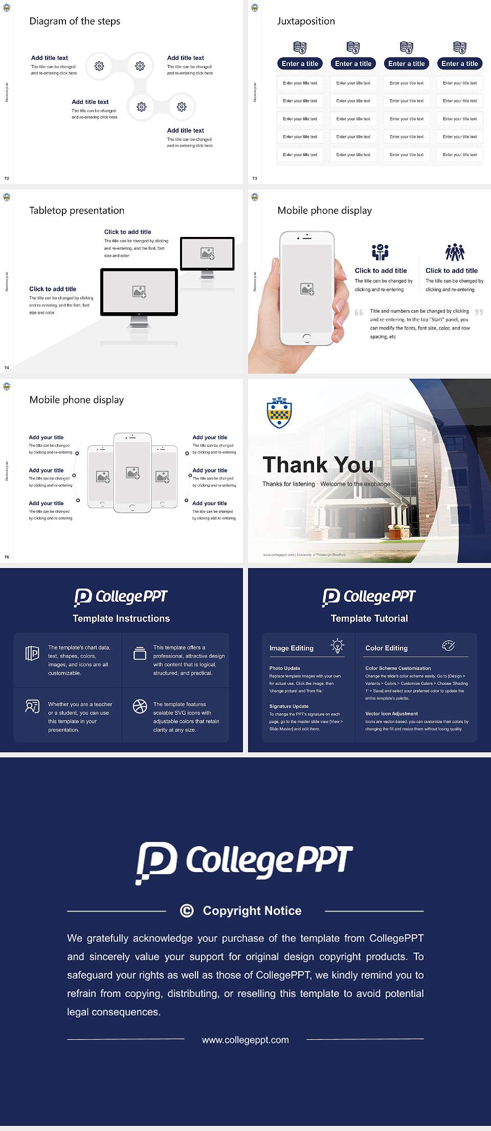 University of Pittsburgh-Bradford Competition/Entrepreneurship Contest PPT Template4:3 ratio PPT effect preview image9