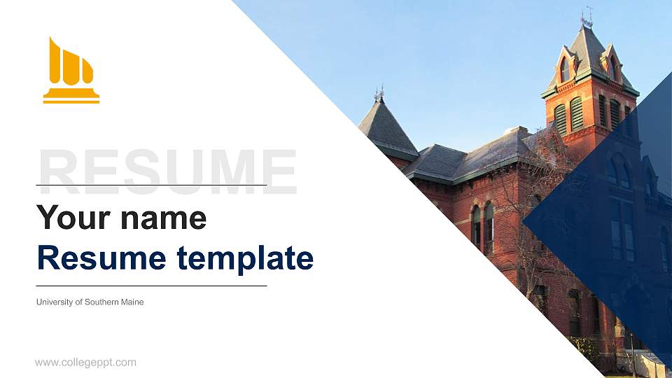 University of Southern Maine Resume PPT Template16:9 ratio PPT effect preview image
