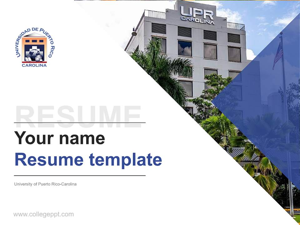 University of Puerto Rico-Carolina Resume PPT Template4:3 ratio PPT effect preview image5
