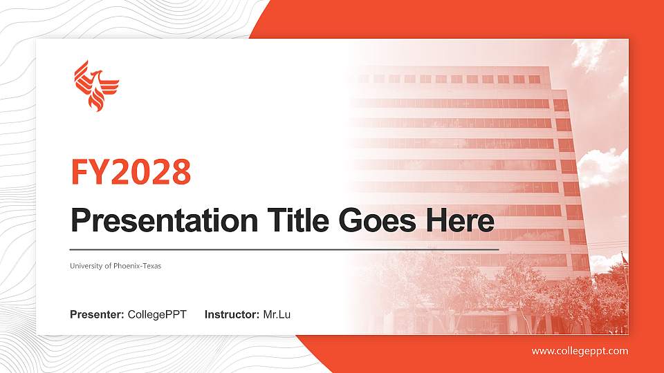 University of Phoenix-Texas Academic Presentation/Research Findings Report PPT Template16:9 ratio PPT effect preview image
