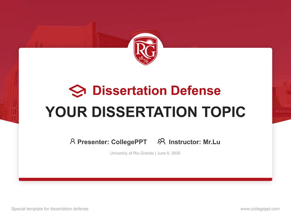 University of Rio Grande Graduation Thesis Defense PPT Template4:3 ratio PPT effect preview image7