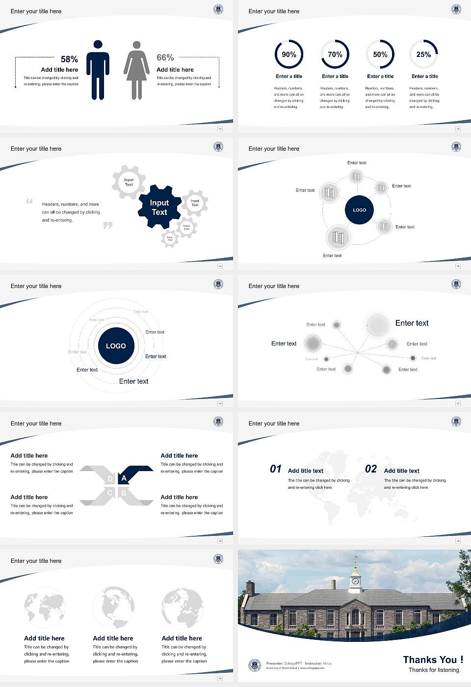 University of Rhode Island Course/Courseware Creation PPT Template16:9 ratio PPT effect preview image4