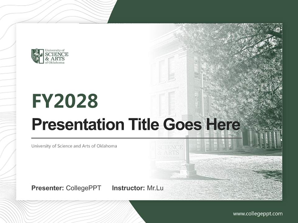 University of Science and Arts of Oklahoma Academic Presentation/Research Findings Report PPT Template4:3 ratio PPT effect preview image5