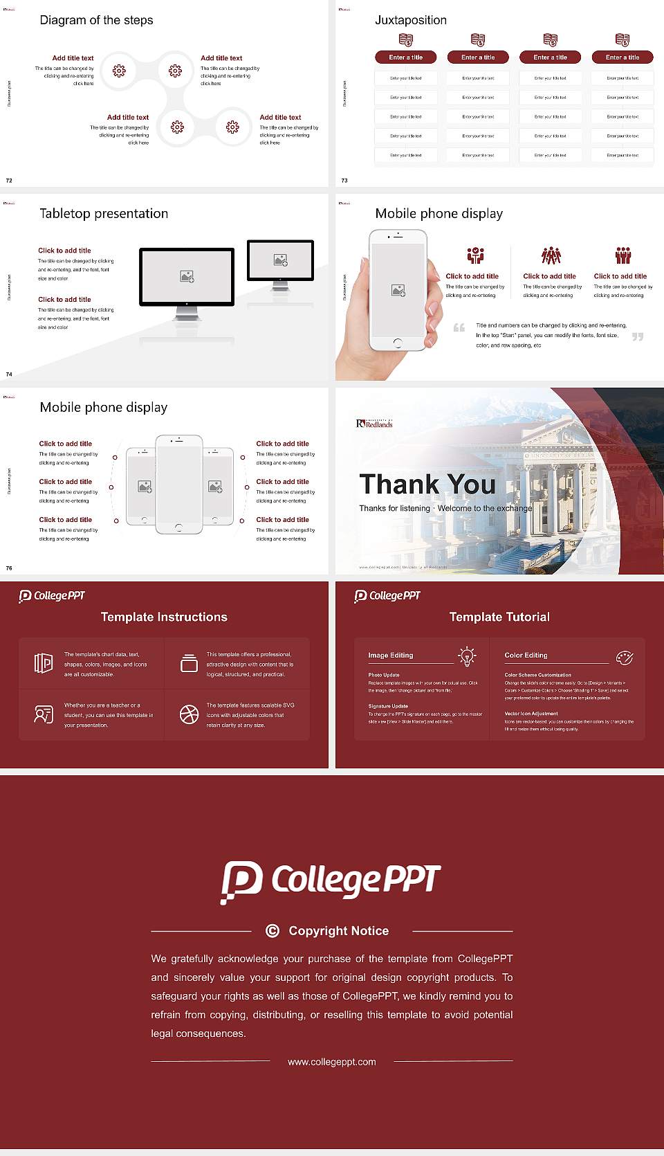 University of Redlands Competition/Entrepreneurship Contest PPT Template16:9 ratio PPT effect preview image9