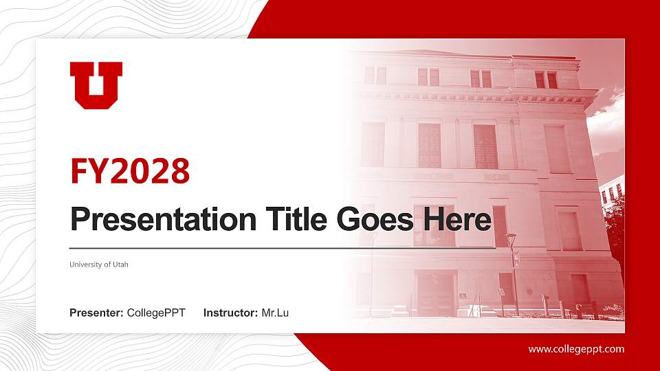 University of Utah Academic Presentation/Research Findings Report PPT Template16:9 ratio PPT effect preview image