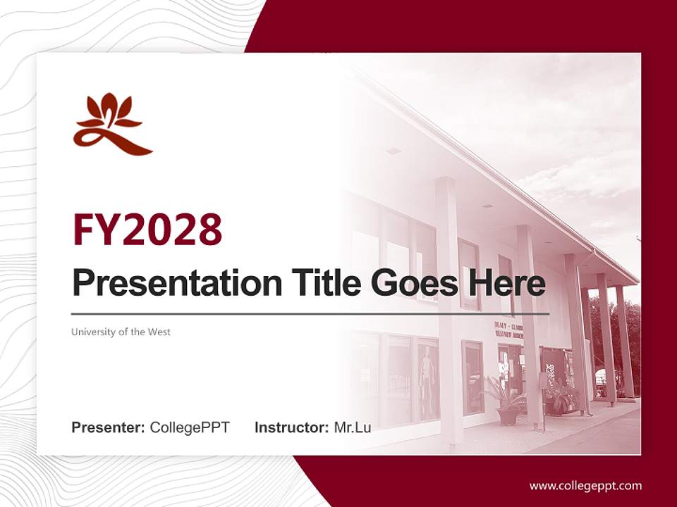 University of the West Academic Presentation/Research Findings Report PPT Template4:3 ratio PPT effect preview image5