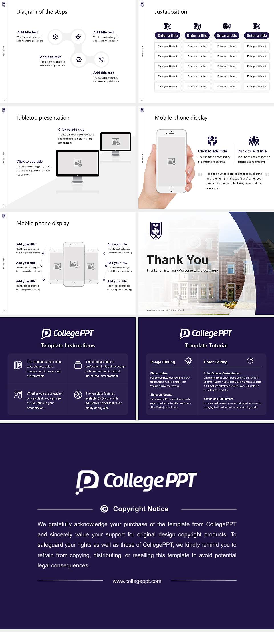 University of Portland Competition/Entrepreneurship Contest PPT Template4:3 ratio PPT effect preview image9