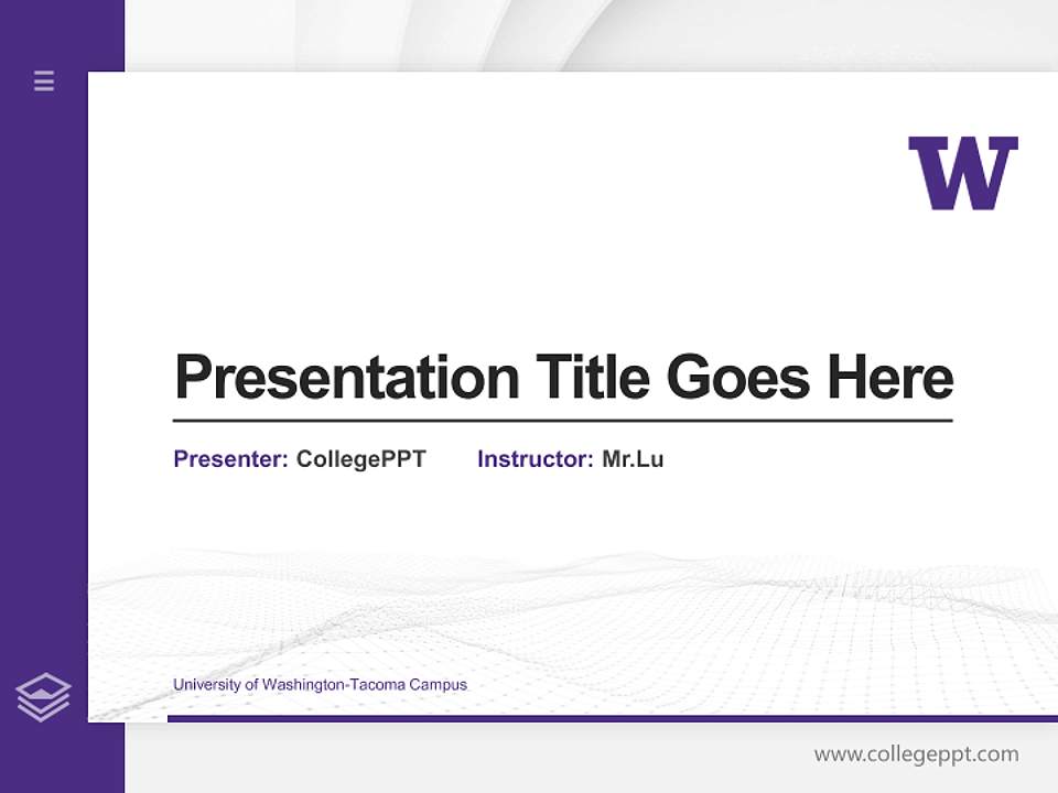 University of Washington-Tacoma Campus Thesis Proposal/Graduation Defense PPT Template4:3 ratio PPT effect preview image5