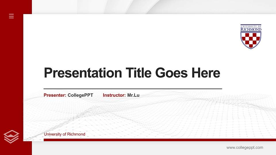 University of Richmond Thesis Proposal/Graduation Defense PPT Template16:9 ratio PPT effect preview image
