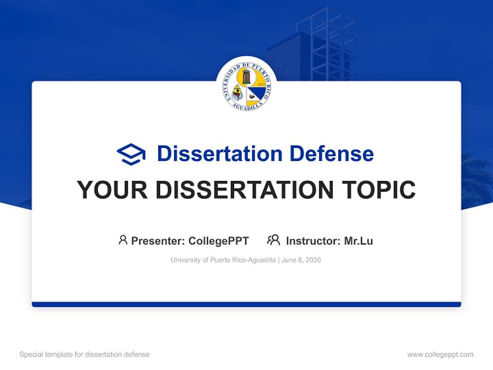 University of Puerto Rico-Aguadilla Graduation Thesis Defense PPT Template4:3 ratio PPT effect preview image7
