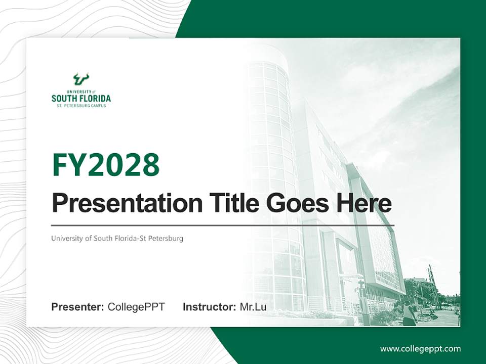 University of South Florida-St Petersburg Academic Presentation/Research Findings Report PPT Template4:3 ratio PPT effect preview image5