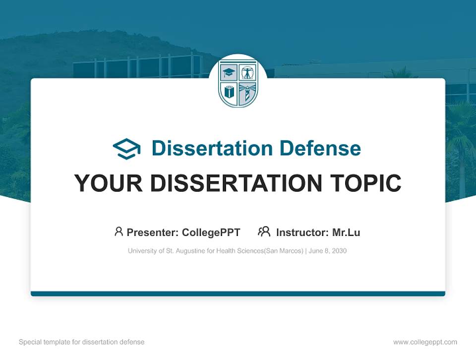 University of St. Augustine for Health Sciences(San Marcos) Graduation Thesis Defense PPT Template4:3 ratio PPT effect preview image7