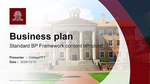 University of South Carolina-Columbia Competition/Entrepreneurship Contest PPT Template