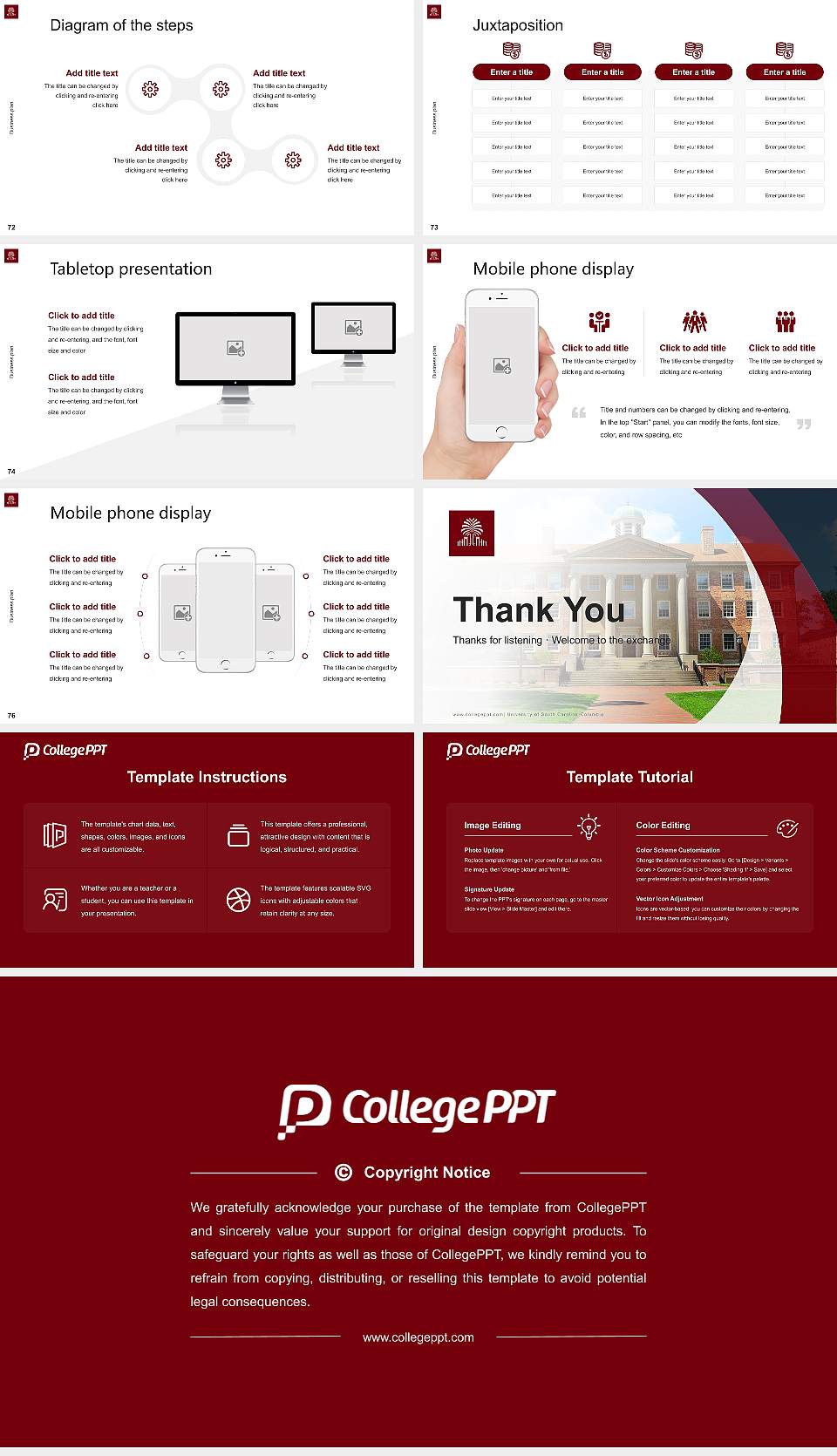 University of South Carolina-Columbia Competition/Entrepreneurship Contest PPT Template16:9 ratio PPT effect preview image9