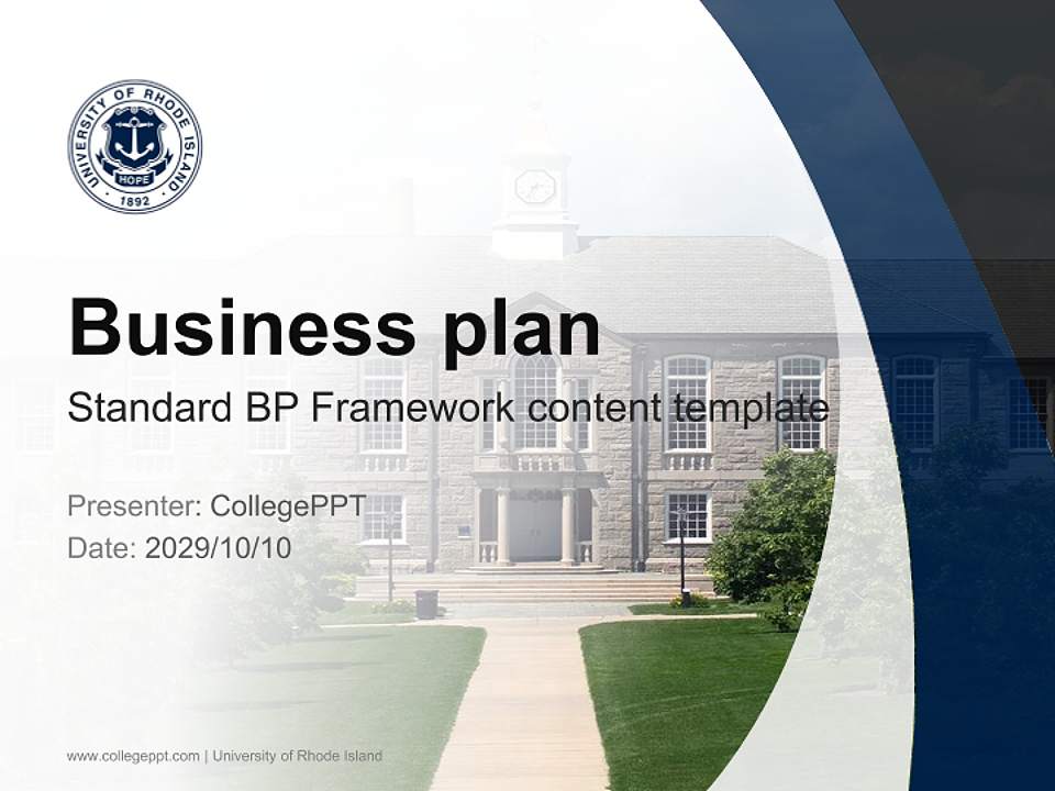 University of Rhode Island Competition/Entrepreneurship Contest PPT Template4:3 ratio PPT effect preview image9