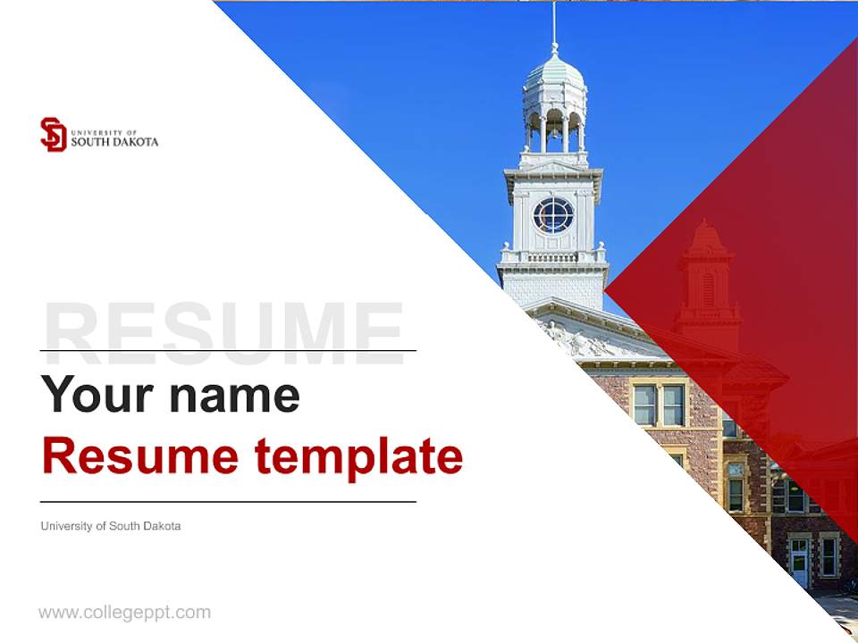 University of South Dakota Resume PPT Template4:3 ratio PPT effect preview image5