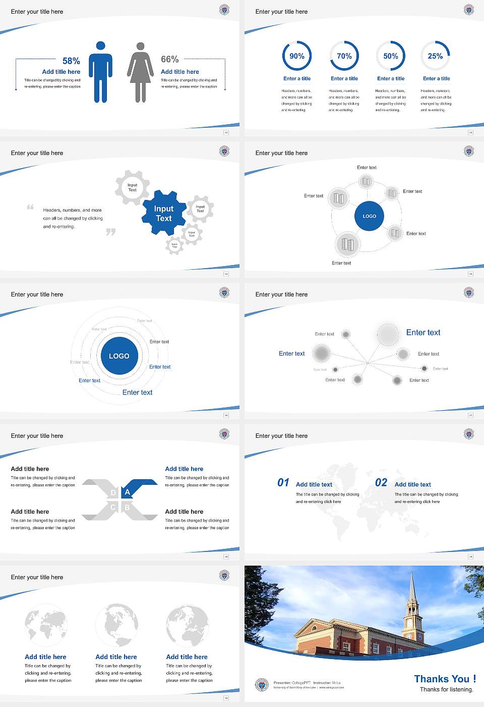 University of Saint Mary of the Lake Course/Courseware Creation PPT Template16:9 ratio PPT effect preview image4