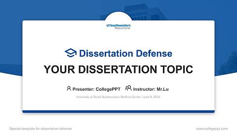 University of Texas Southwestern Medical Center Graduation Thesis Defense PPT Template