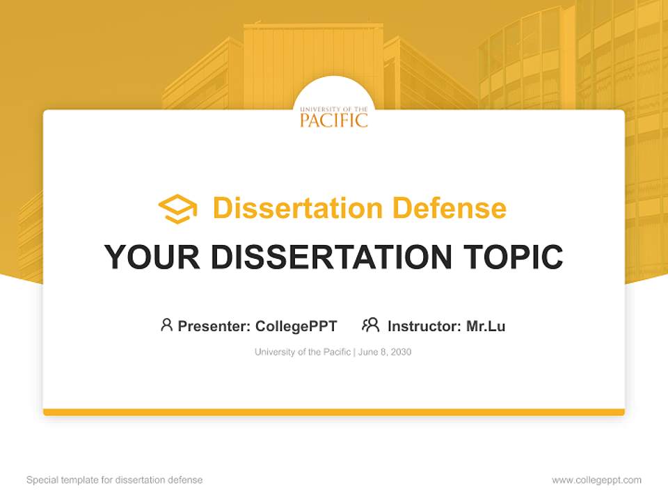 University of the Pacific Graduation Thesis Defense PPT Template4:3 ratio PPT effect preview image7
