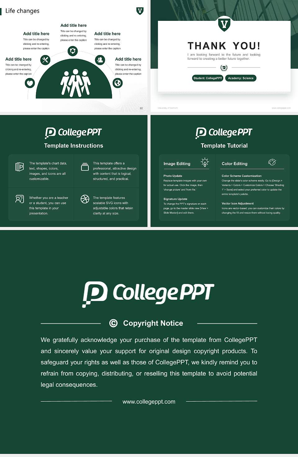University of Vermont National Scholarship Defense PPT Template4:3 ratio PPT effect preview image4