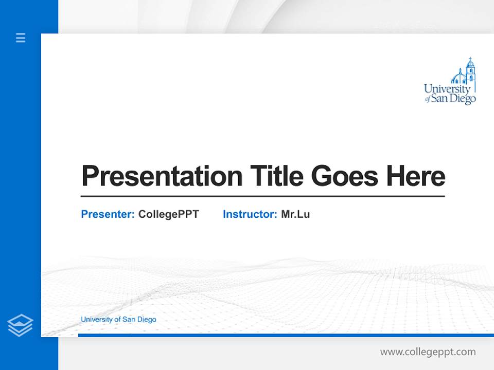 University of San Diego Thesis Proposal/Graduation Defense PPT Template4:3 ratio PPT effect preview image5