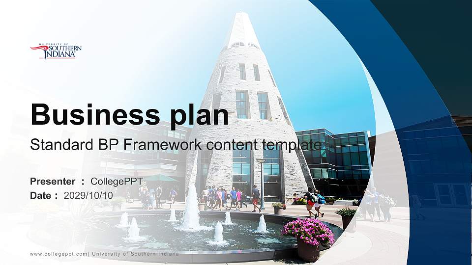 University of Southern Indiana Competition/Entrepreneurship Contest PPT Template16:9 ratio PPT effect preview image