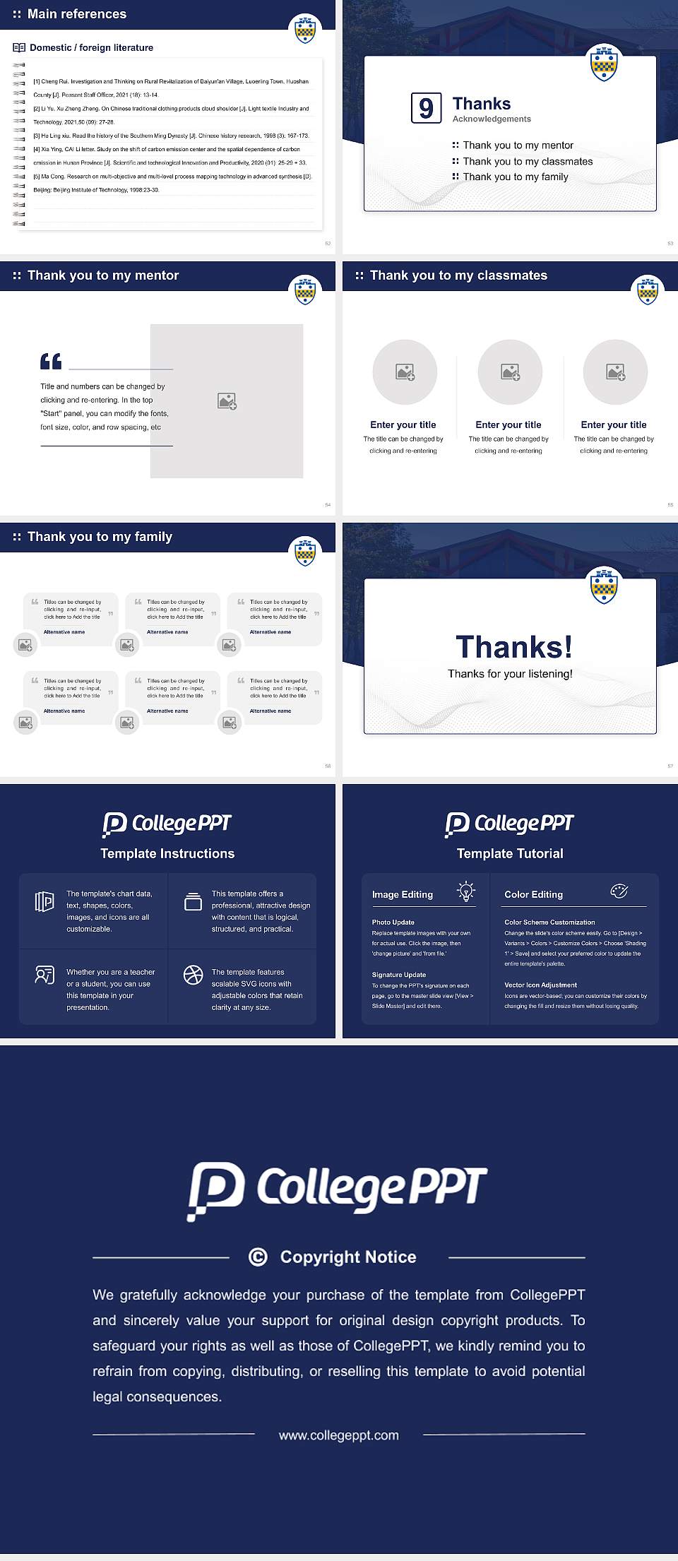 University of Pittsburgh-Johnstown Graduation Thesis Defense PPT Template4:3 ratio PPT effect preview image7