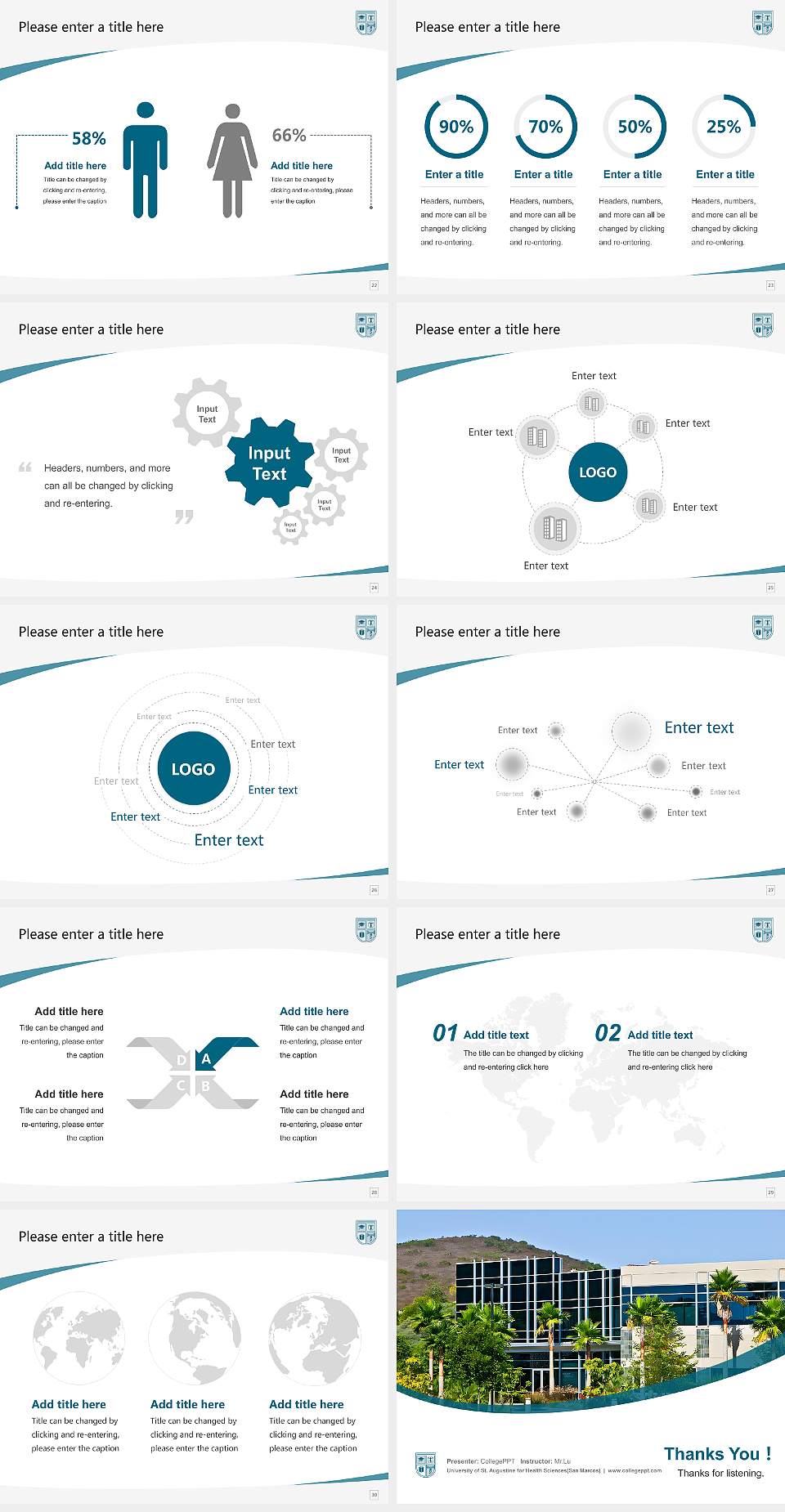 University of St. Augustine for Health Sciences(San Marcos) Course/Courseware Creation PPT Template4:3 ratio PPT effect preview image4
