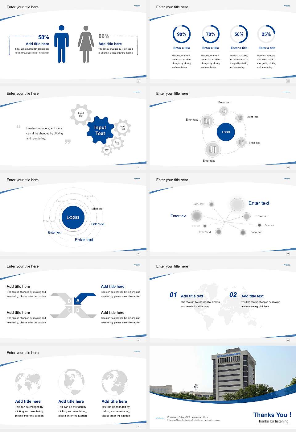 University of Texas Southwestern Medical Center Course/Courseware Creation PPT Template16:9 ratio PPT effect preview image4