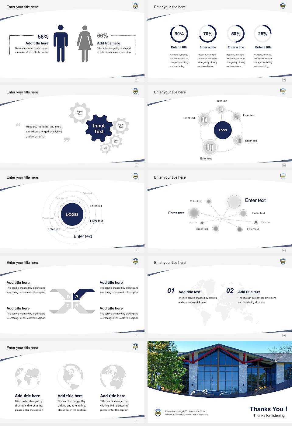 University of Pittsburgh-Johnstown Course/Courseware Creation PPT Template16:9 ratio PPT effect preview image4