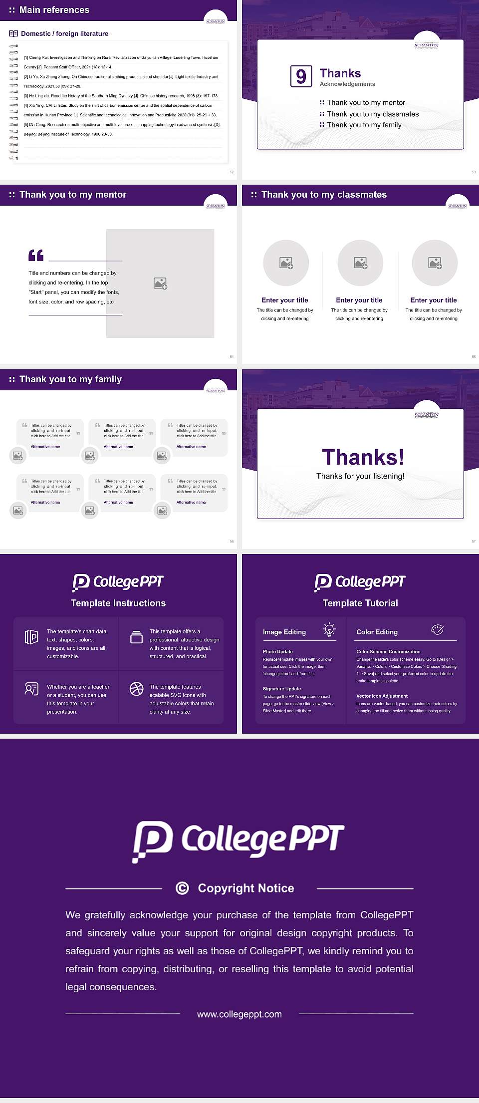 University of Scranton Graduation Thesis Defense PPT Template4:3 ratio PPT effect preview image7