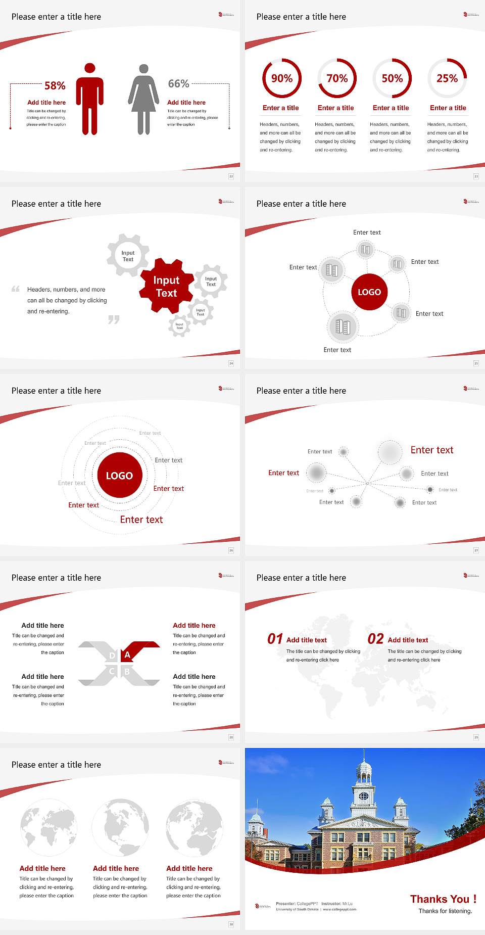 University of South Dakota Course/Courseware Creation PPT Template4:3 ratio PPT effect preview image4