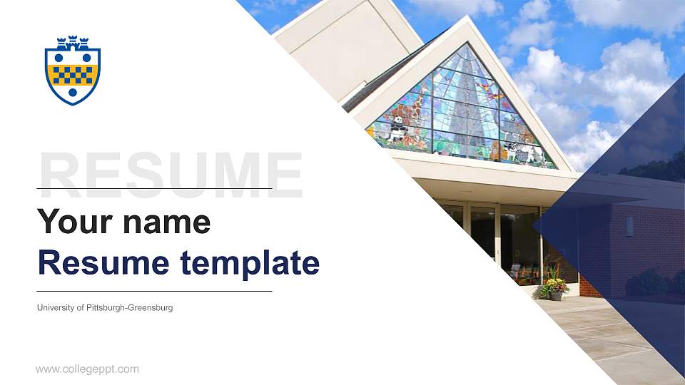 University of Pittsburgh-Greensburg Resume PPT Template16:9 ratio PPT effect preview image