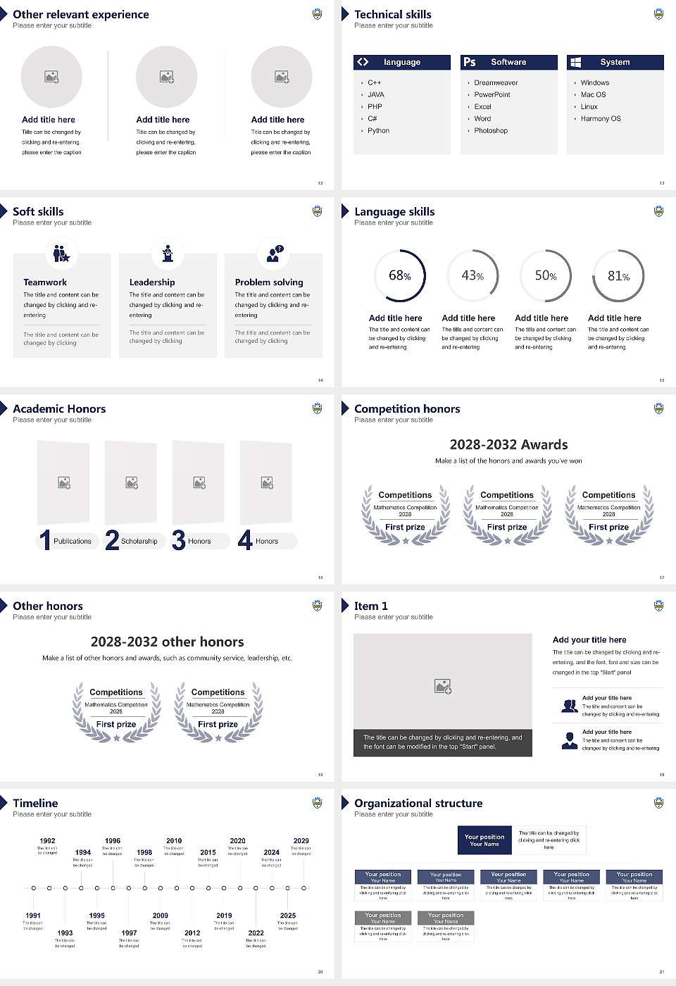 University of Pittsburgh-Greensburg Resume PPT Template16:9 ratio PPT effect preview image3