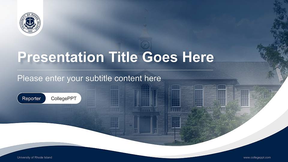 University of Rhode Island Lecture Sharing and Networking Event PPT Template16:9 ratio PPT effect preview image