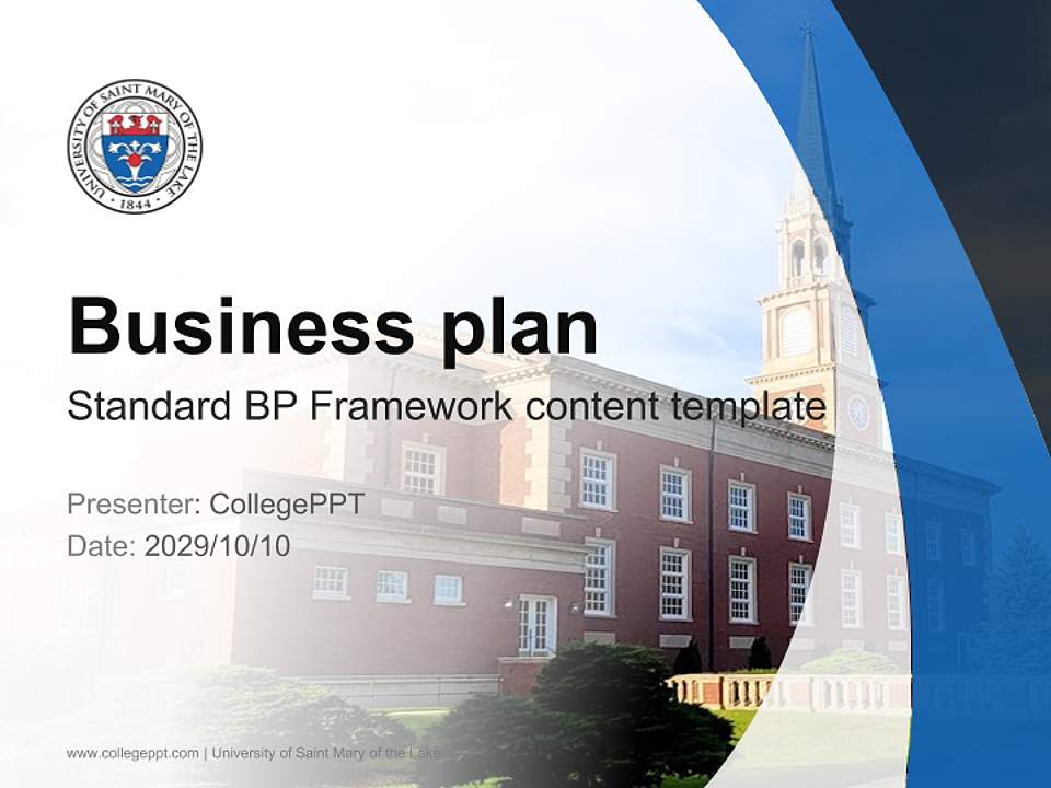 University of Saint Mary of the Lake Competition/Entrepreneurship Contest PPT Template4:3 ratio PPT effect preview image9