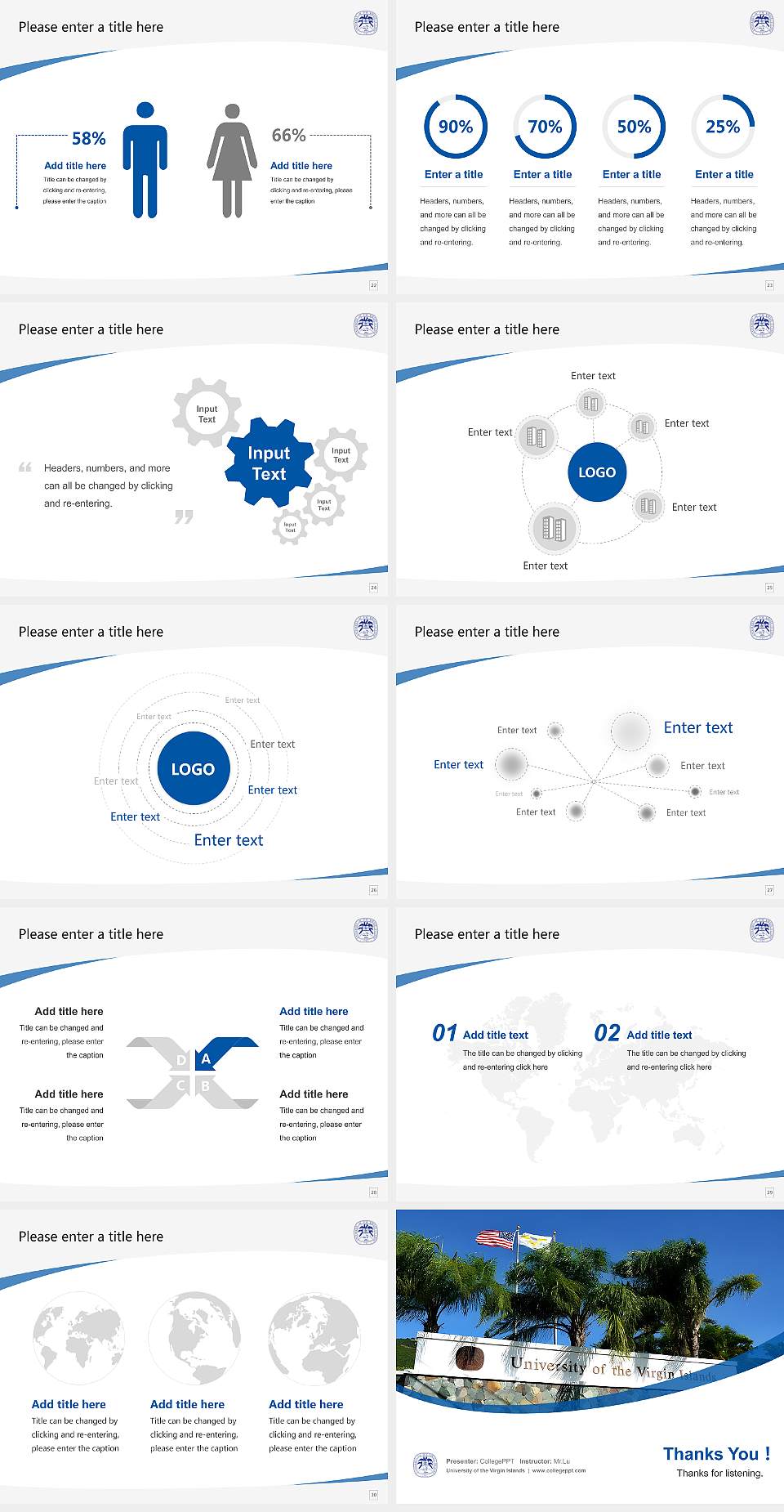 University of the Virgin Islands Course/Courseware Creation PPT Template4:3 ratio PPT effect preview image4