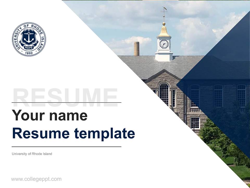 University of Rhode Island Resume PPT Template4:3 ratio PPT effect preview image5