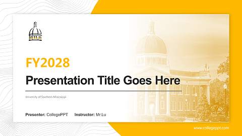 University of Southern Mississippi Academic Presentation/Research Findings Report PPT Template