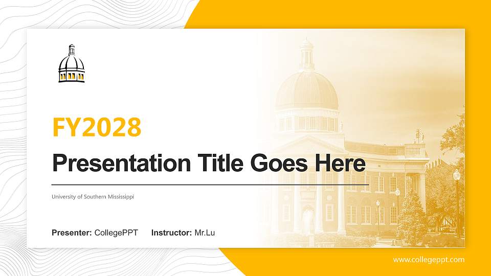 University of Southern Mississippi Academic Presentation/Research Findings Report PPT Template16:9 ratio PPT effect preview image
