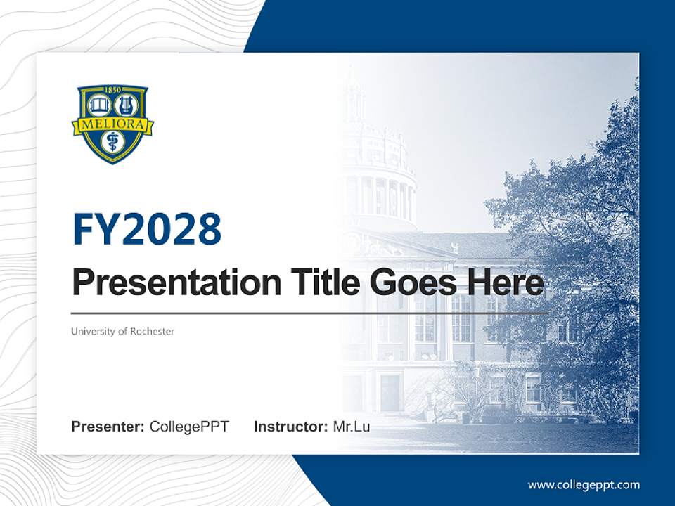 University of Rochester Academic Presentation/Research Findings Report PPT Template4:3 ratio PPT effect preview image5